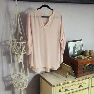 Light pink Chaus New York 2X chiffon like shirt